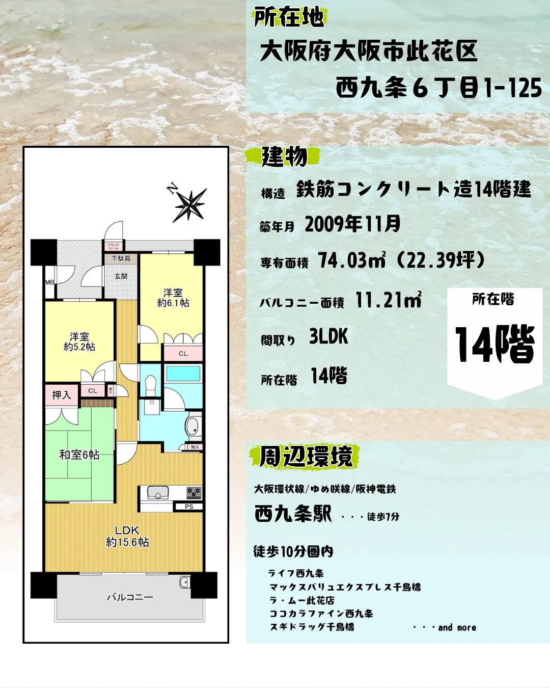 【グランドメゾン西九条BIO】14階部分🏢
