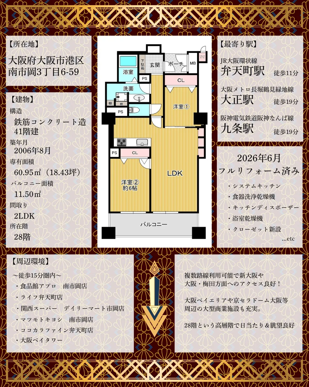 🏙️【高層階・南西向き✨フルリフォーム完了済みの眺望自慢マン...