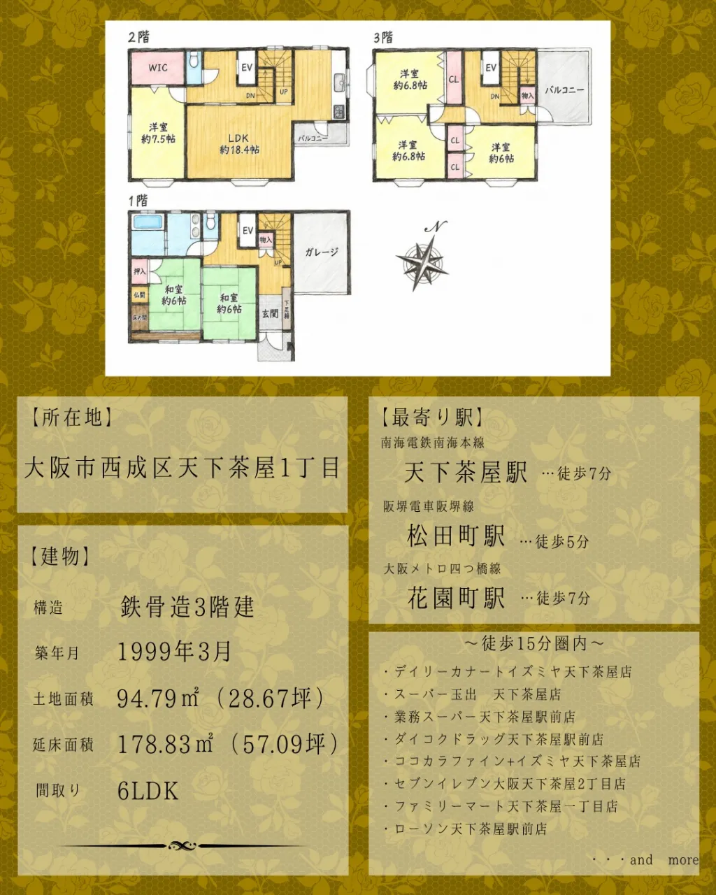【西成区天下茶屋1丁目|中古戸建6LDK🏠】
