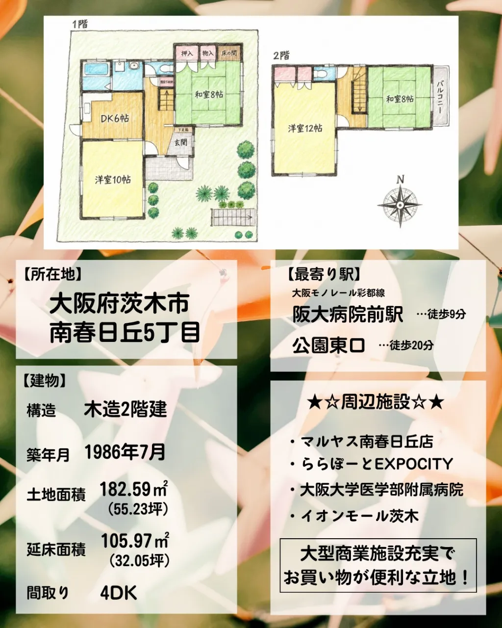 🌿【茨木市南春日丘】緑豊かな閑静な住宅街🏡